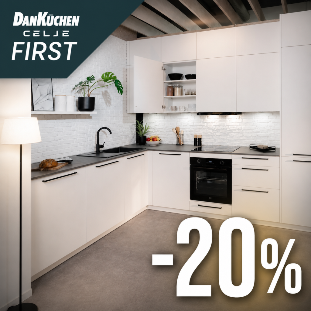 AKCIJA: Kuhinje Dan FIRST z vključenimi gospodinjskimi aparati zdaj -20 %